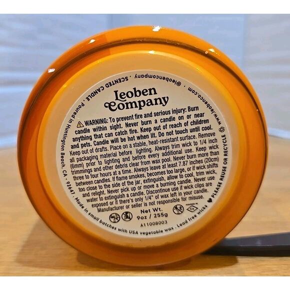 Leoben Co. Pumpkin Spice Scented Candle 9 oz Single Wick Vegan Wax USA Made - Picture 3 of 8